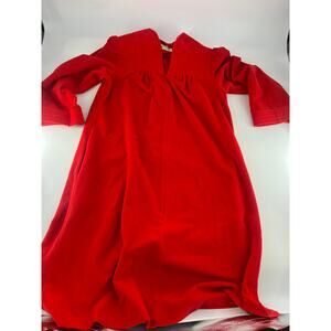 Vintage Vanity Fair Pajama Womens Robe Shirt Size 16 Red Sleepwear Terrycloth